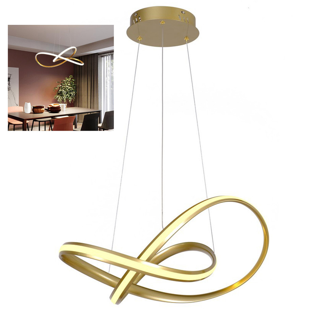 Lustre Pendente LED 3000k Moderno Arco I Inito Iluminaçao Hall de Entrada Sala Recepçao Moderno Residencial Comercial Aconchegante Iluminaçao Ambiente