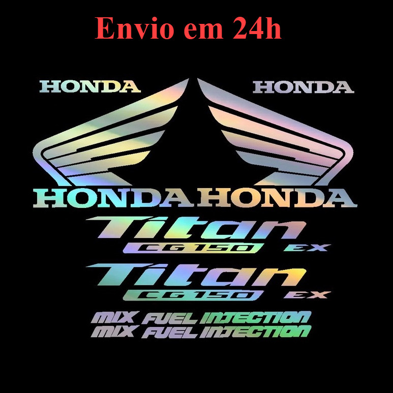 Adesivo Honda titan 150 mix es /esd/ ex 2010 2011 2012 2013 holográfico