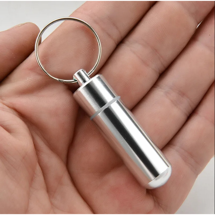 Porta Remédio Pílula Pó Cápsula Chaveiro Pill Prova D'agua