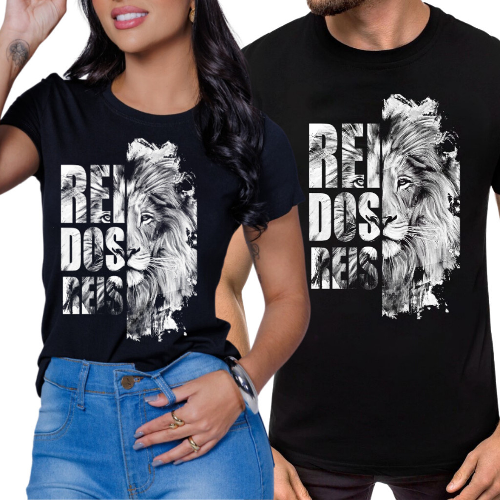 Kit 2 CASAL Mozão Moda Evangélica Namorados Estampado Cristão Camisas Iguais Masculino e Feminino