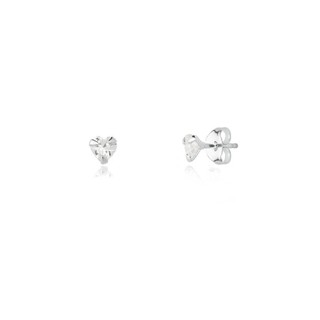 Brincos prata 925 coração mini 3mm zircônia