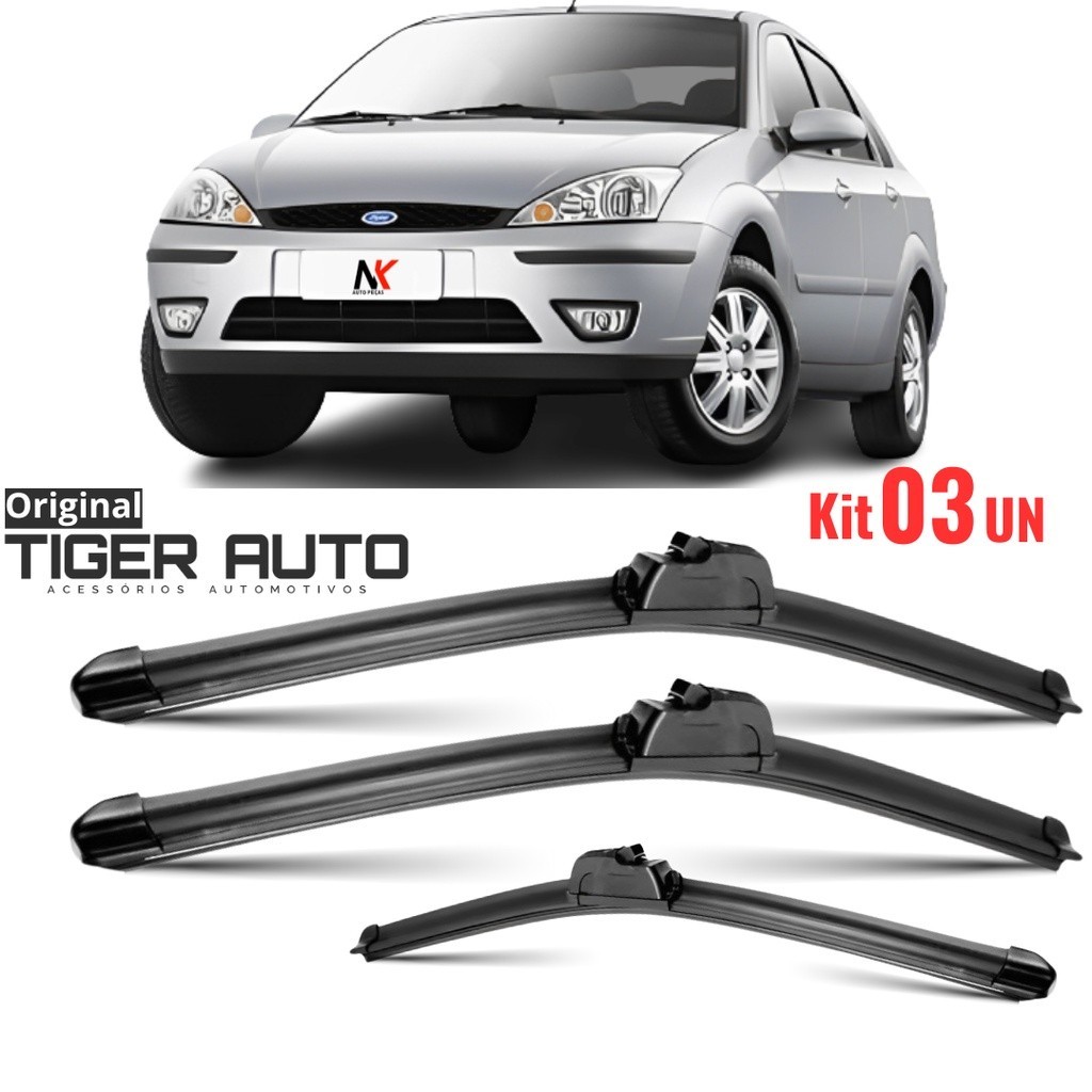 Kit/Par Palheta Limpador Parabrisa 21'' 18'' 15'' Focus 2000 2001 2002 á 2007 em Oferta na Shopee