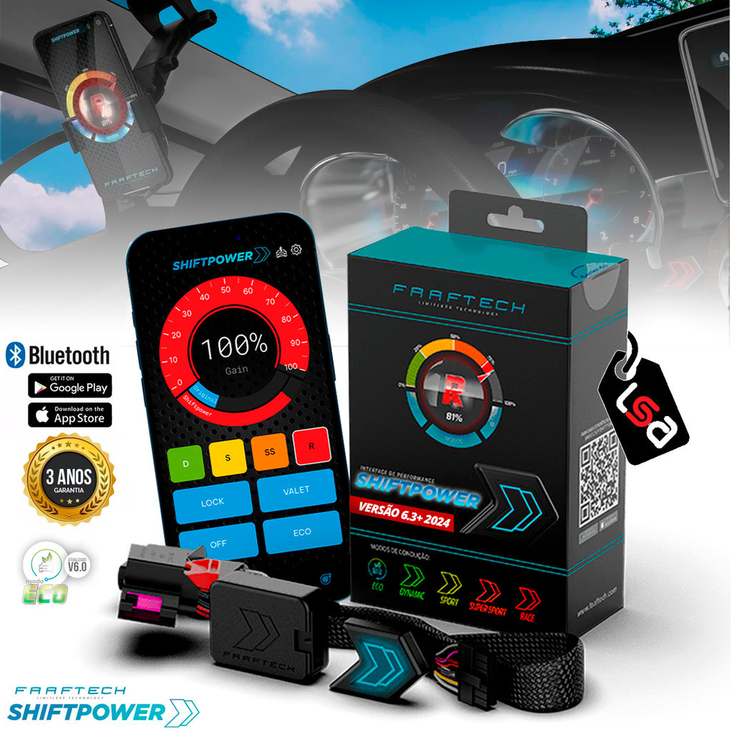 Shift Power Pedal Modo Economico Com Bluetooth e App Última Versão 2024 Faaftech