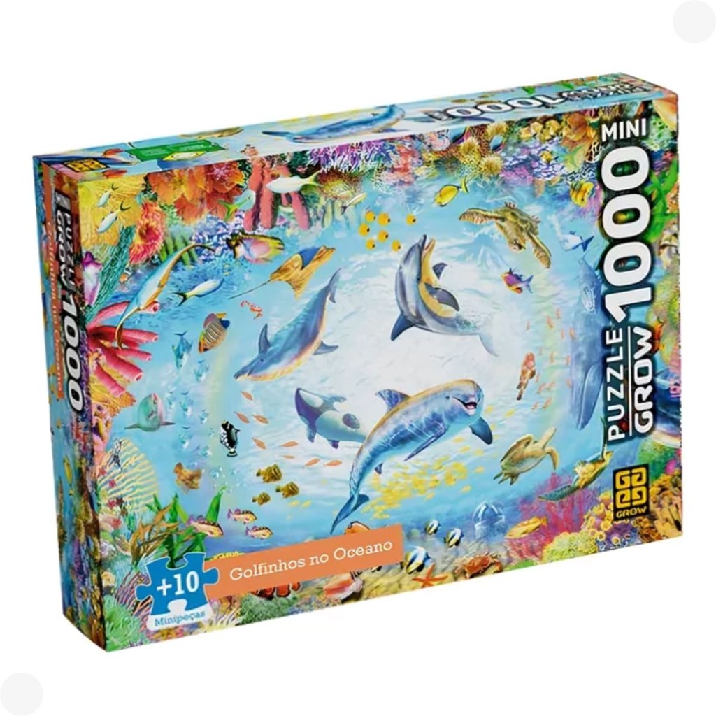 Quebra Cabeça Golfinhos No Oceano C/ 1000 Peças 04607 - Grow em Oferta na Shopee