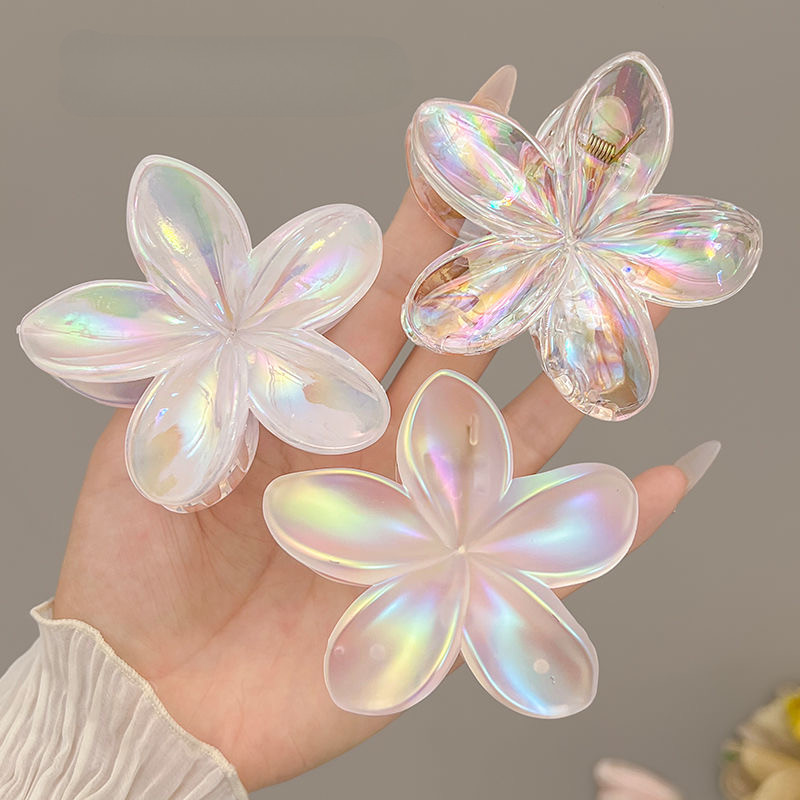 Plumeria Laser Sereia Flor De Clip De Cabelo Barrettes Beach Hairpin Acessórios