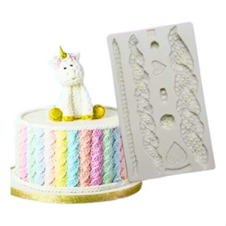 Molde De Silicone Cordão Trançado Tricô Confeitaria Biscuit em Oferta na Shopee