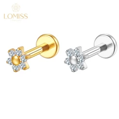 Lomiss Piercing Helix Tragus Labret Aço Cirúrgico Flor Zircônias