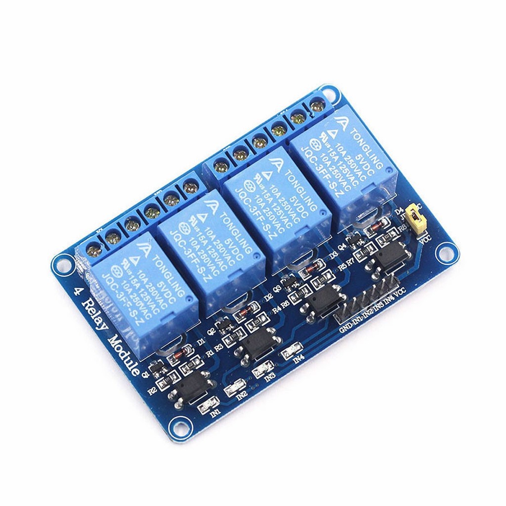 Módulo Relé Rele 4 Canais 5v 10a Para Arduino Pic Automação em Oferta na Shopee
