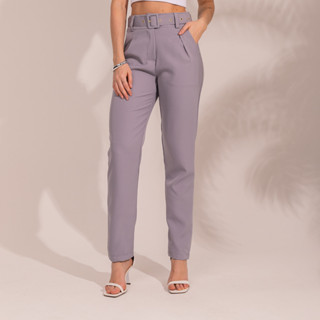 Calça Alfaiataria Feminina com Cinto Social Elegante Cintura Alta Varias Cores Moda Feminina Casual Fashion Slim em Oferta na Shopee