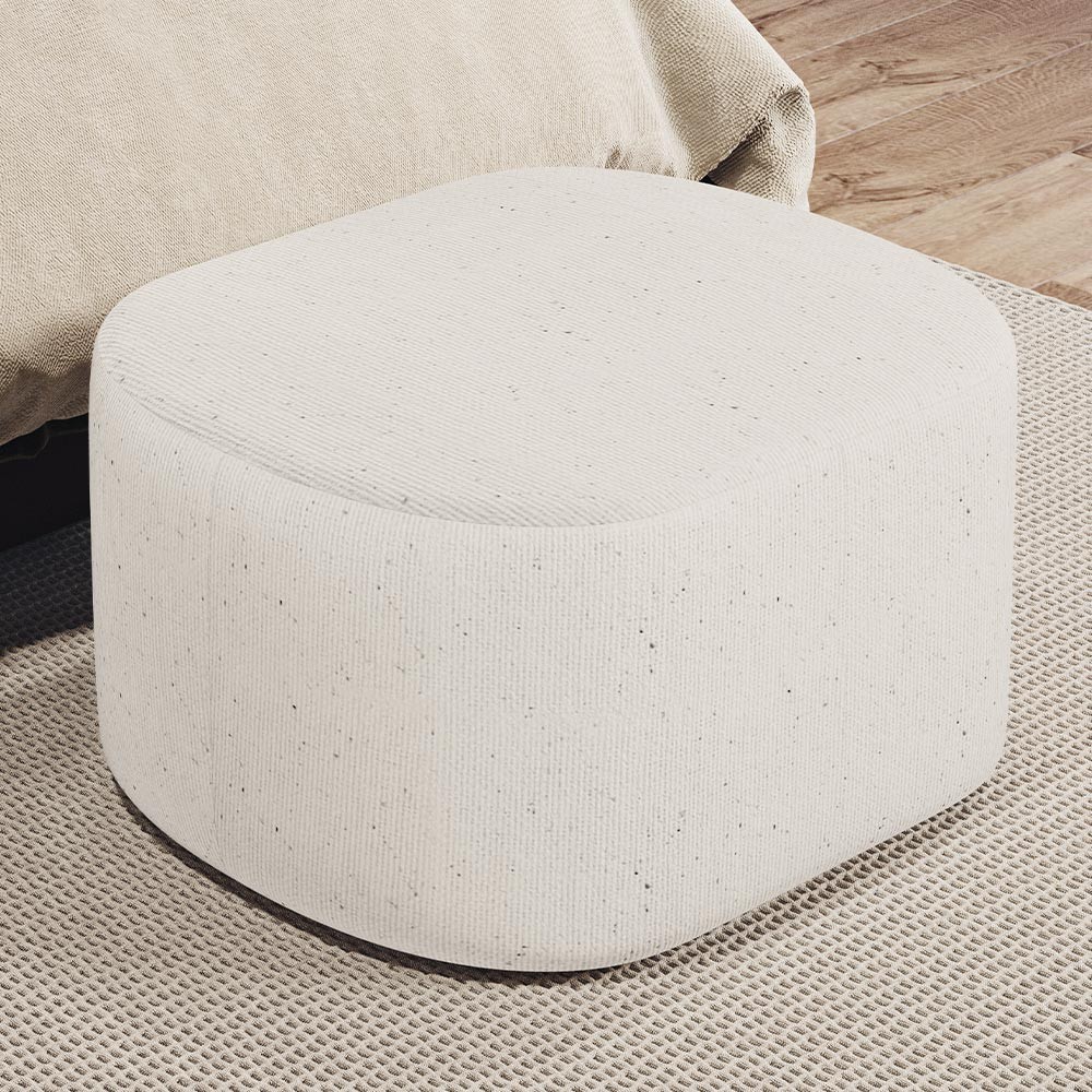 Puff Decorativo Orgânico para Living Quarto 70cm Doha W01 Linho Cru - Lyam Decor em Oferta na Shopee