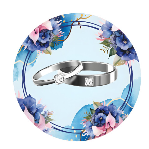 NOVO Painel Festa Infantil Redondo Casamento, Aliança, Floral Azul  + Arco, Suporte incluso. Fazemos personalizado com qualquer tema. Confeccionado em Lona fosca, impressão de alta resolução. cenário , p/ Decoração