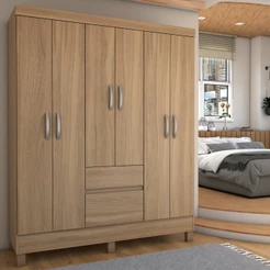 Guarda-Roupa Casal Senna 6 Portas 2 Gavetas - Panorama Móveis
