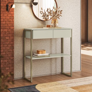 Aparador Buffet Balcão Industrial Dijon Sala de Estar 2 Gavetas Off White - Olivar Móveis em Oferta na Shopee