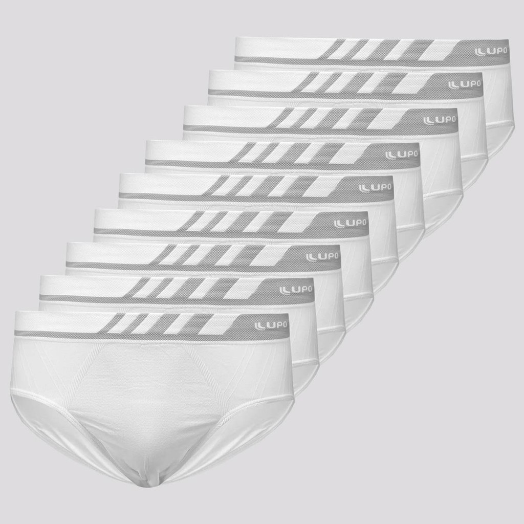 Kit 9 Cuecas Slip Lupo Microfibra Sem Costura Branca em Oferta na Shopee