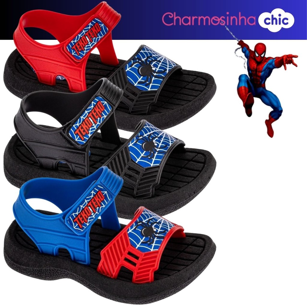 Sandália Papete Infantil Baby Masculino Homem Aranha Conforto em Oferta na Shopee