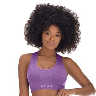 Top Fitness Nadador com Bojo Removível Bolso Costas Tulipa Lilás Zee Rucci em Oferta na Shopee