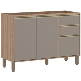 Balcão Luciane Yara 2 Portas 3 Gavetas sem Tampo 120 cm 1304/199 em Oferta na Shopee