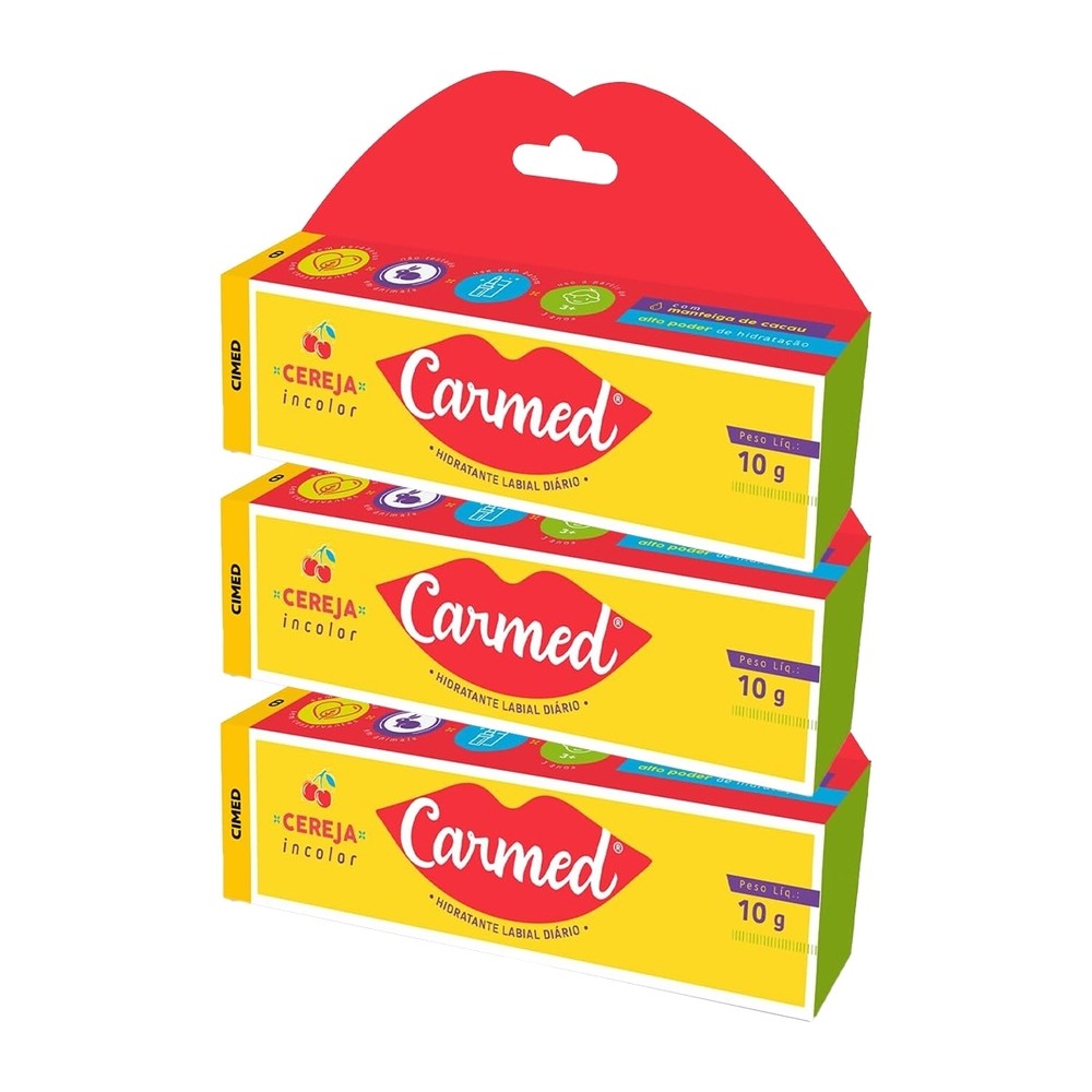 Kit 3 und Carmed Hidratante Labial Sabor Cereja 10g em Oferta na Shopee