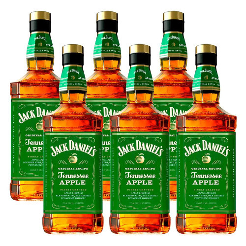 Whisky Jack Daniels Americano 5 Anos Apple 1L 6 Unidades em Oferta na Shopee