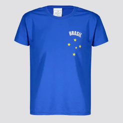 Camisa Brasil Clássica Infantil Azul