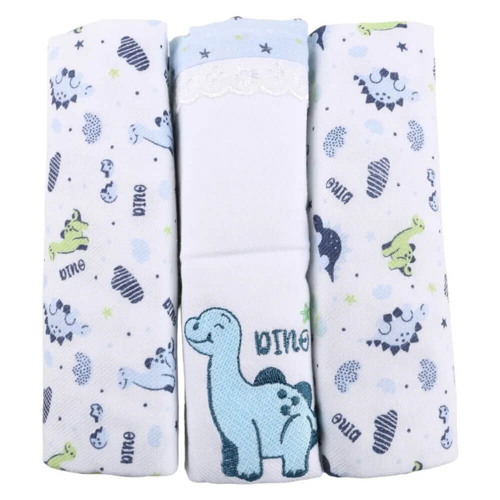 Kit Cueiro Baby Gijo Rolinho Bordado Dino - 03 Peças em Oferta na Shopee
