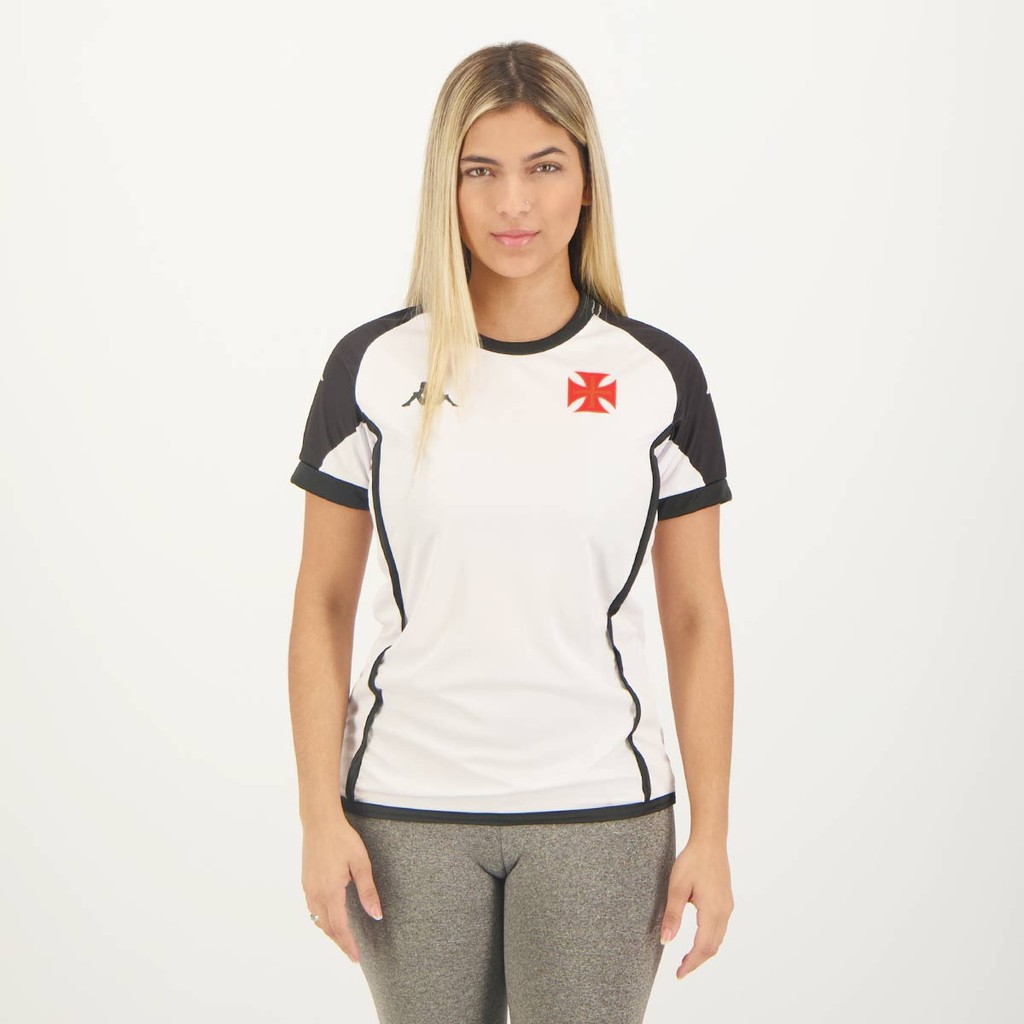 Camisa Kappa Vasco Supporter Basic Feminina Branca em Oferta na Shopee