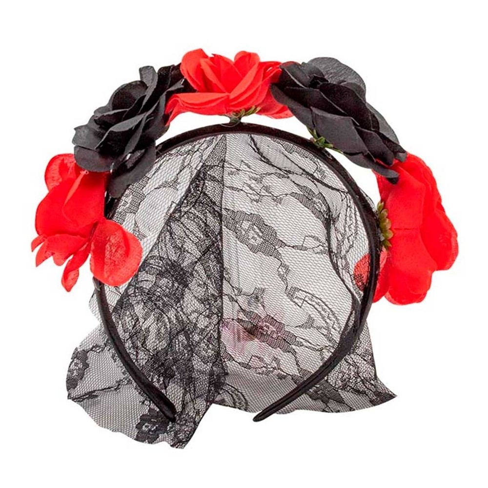 Halloween Fantasia Tiara Flores e Véu - Cim
