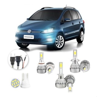 Lâmpadas Ultra Led Volkswagen Spacefox 20000lm Alto Baixo e Milha + Pingo Led em Oferta na Shopee