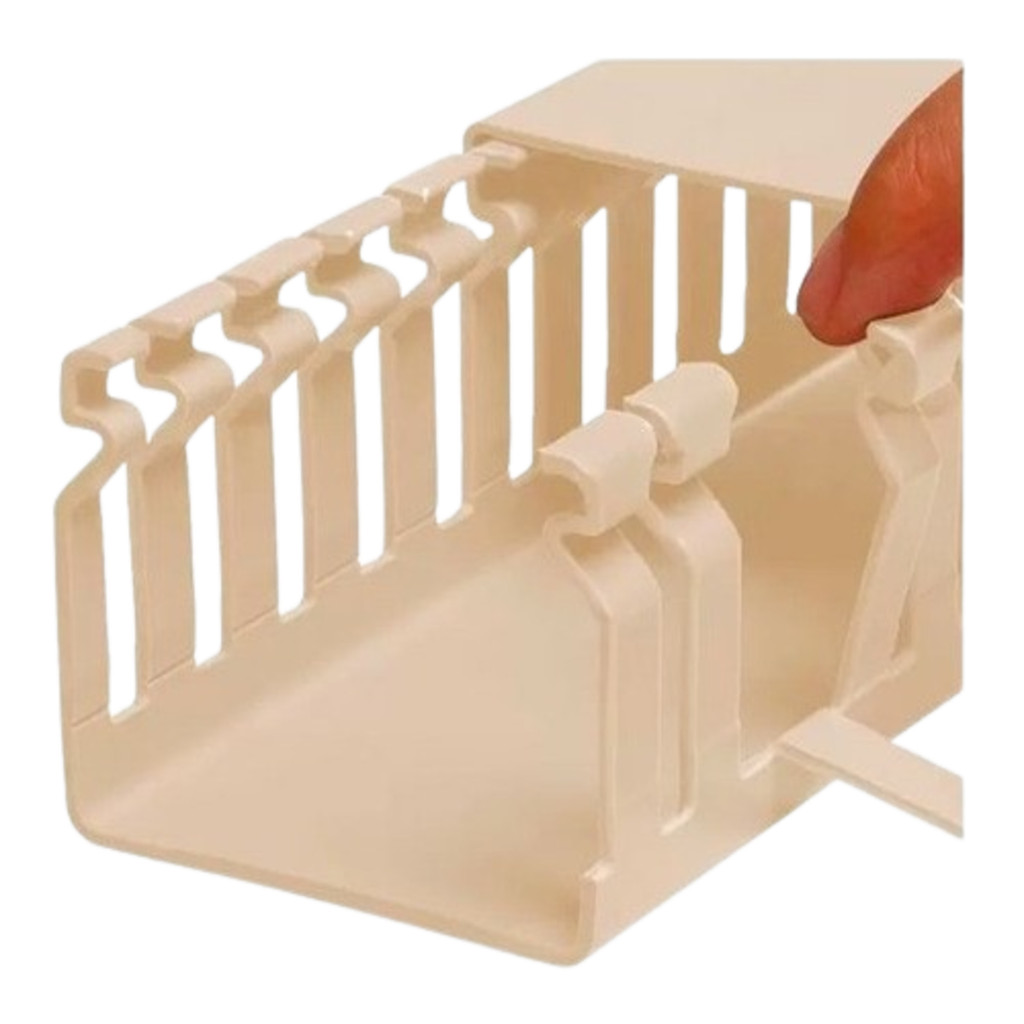 Canaleta Recorte Aberto Creme 80x50mm 2 Metros - Dutoplast
