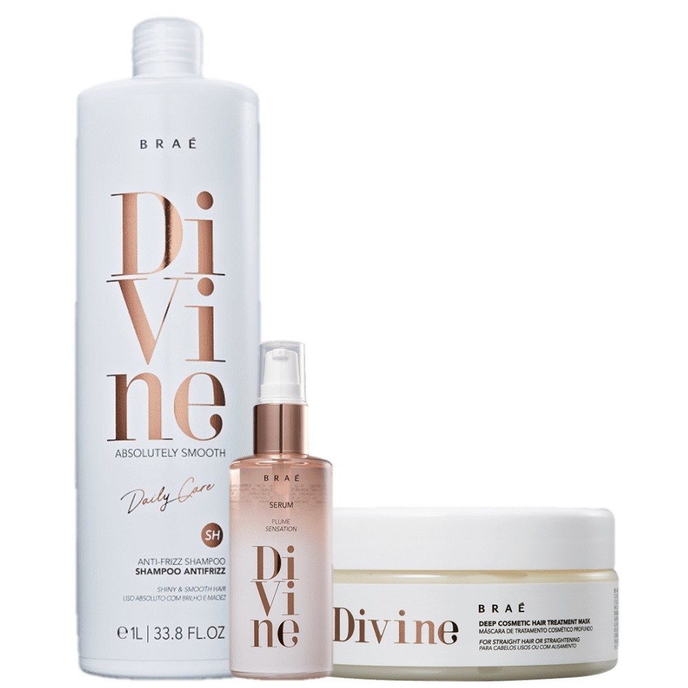 Kit BRAE Divine Limpeza e Hidratacao Eficaz (3 Produtos) em Oferta na Shopee