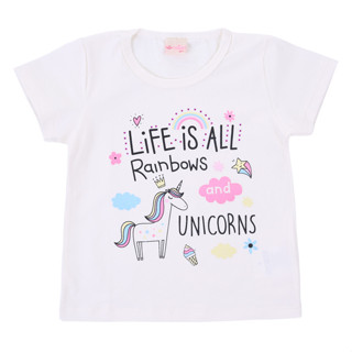 Blusa Infantil Color Girl Estampa Rainbow Com Strass em Oferta na Shopee
