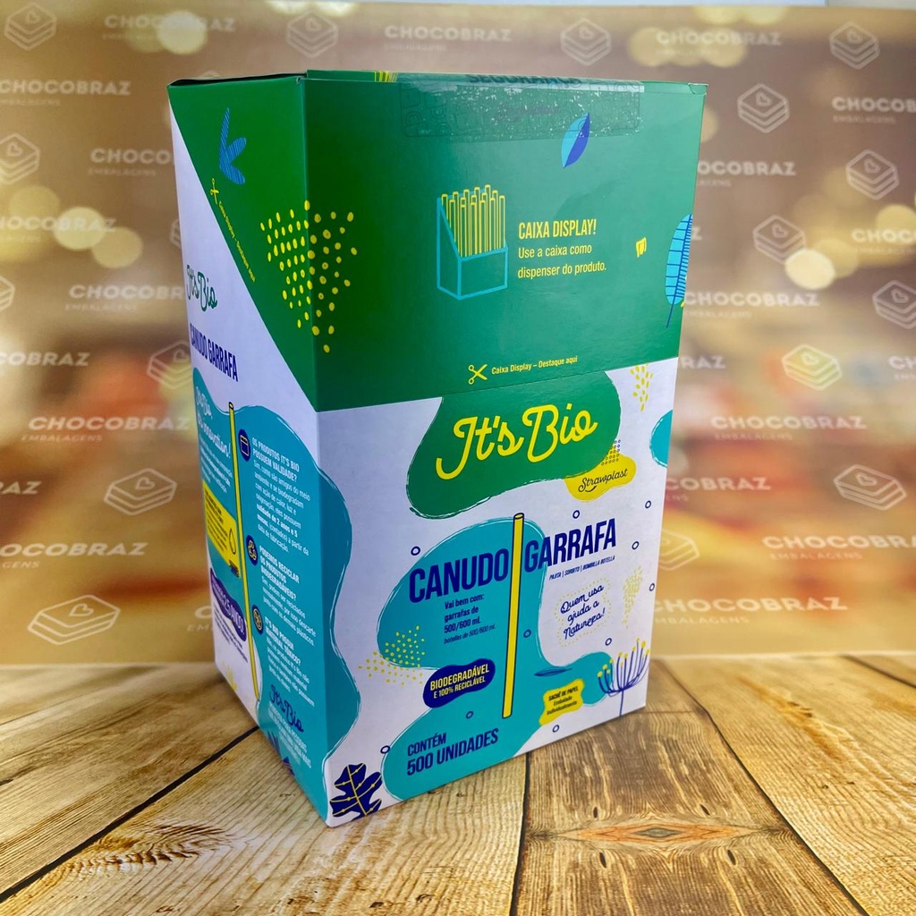 500 CANUDO P/GARRAFA 500ML-600ML 24cm BIODEGRADÁVEL (Strawplast) em Oferta na Shopee