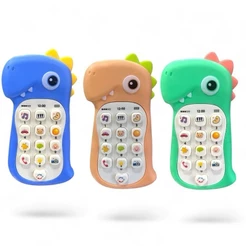 Brinquedo para Bebê Mordedor e Telefone Celular infantil Musical 2 em 1 Educativo Com Luz e Som