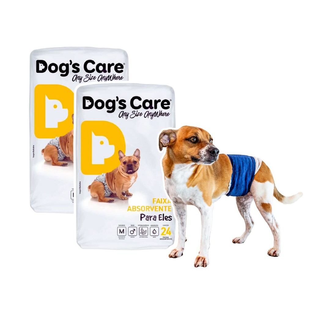 Kit 48 Fraldas P/ Pet Macho Tam M + Protetor de Fralda Tam 4