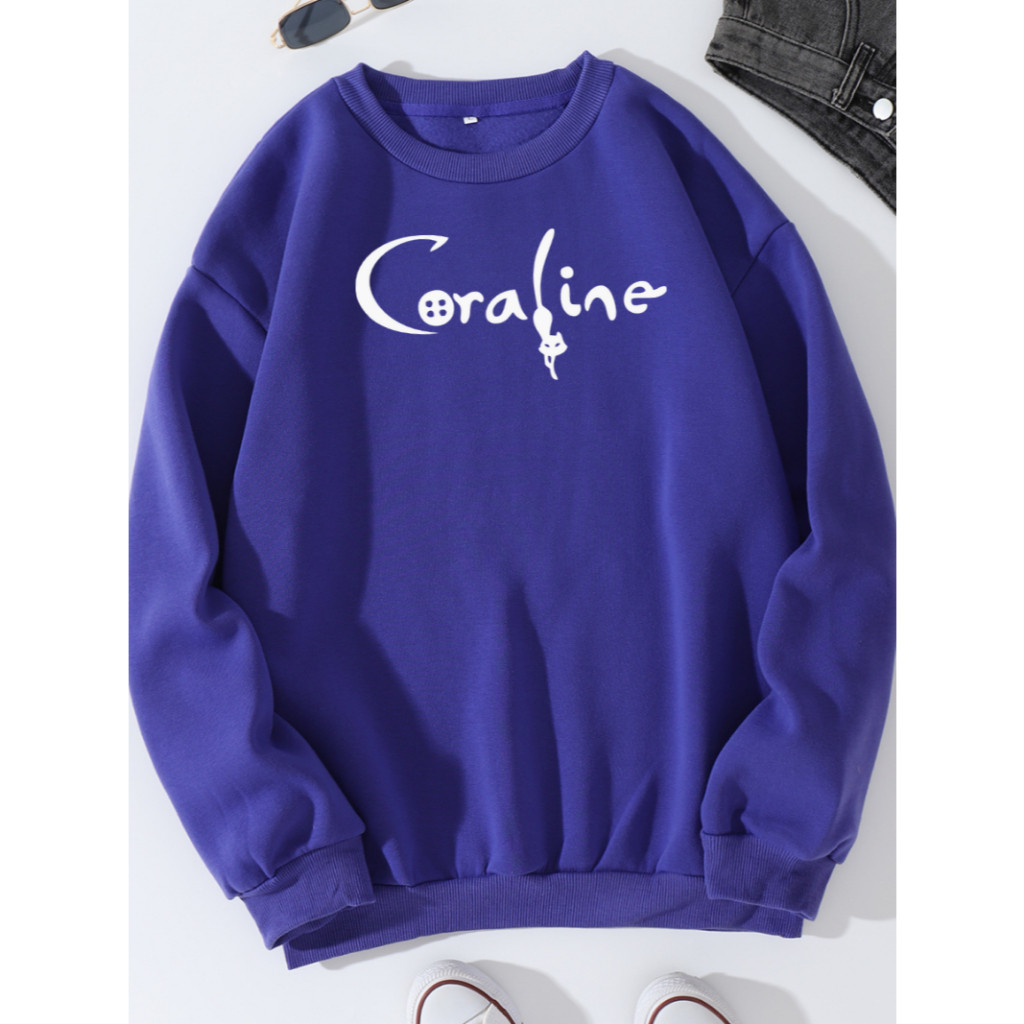 Moletom Coraline Mundo Secreto Filme Modelo Careca Flanelado Premium Blusa de Frio Casaco Inverno Feminina Unissex