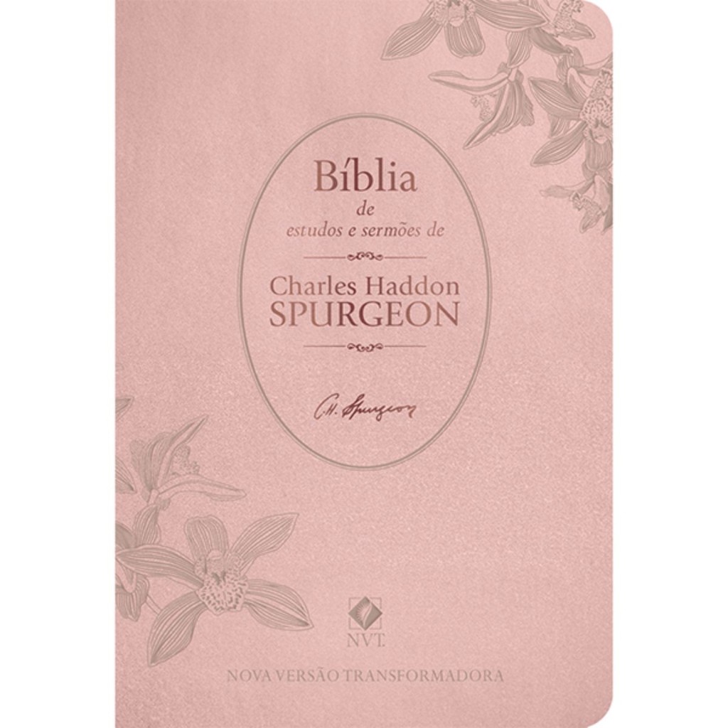 Biblia de Estudo e Sermões Charles Spurgeon Capa Luxo Rose