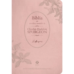 Biblia de Estudo e Sermões Charles Spurgeon Capa Luxo Rose