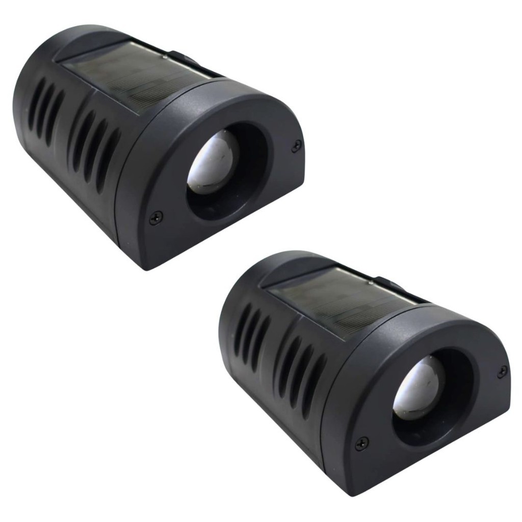 Kit 2 Arandela Solar Led 2 Fachos Parede Muro Externo Preto em Oferta na Shopee