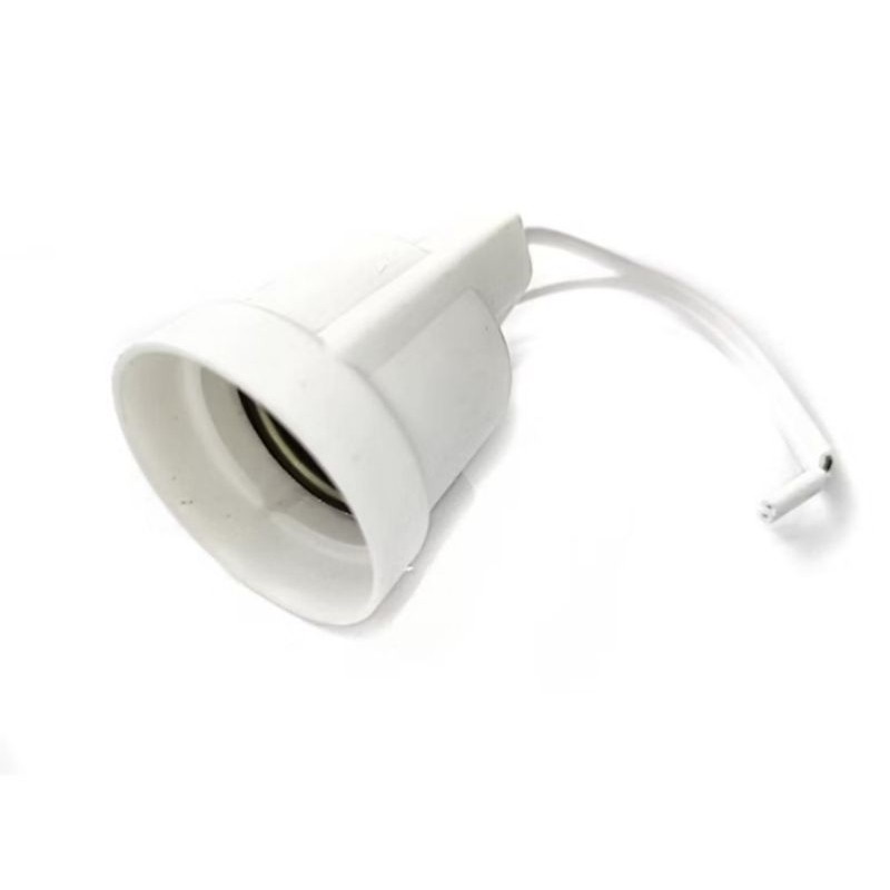 KIT 05 soquete com rabicho branco  luminária abajur Bocal para lâmpada rosca e-27 fio 250v bulbo
