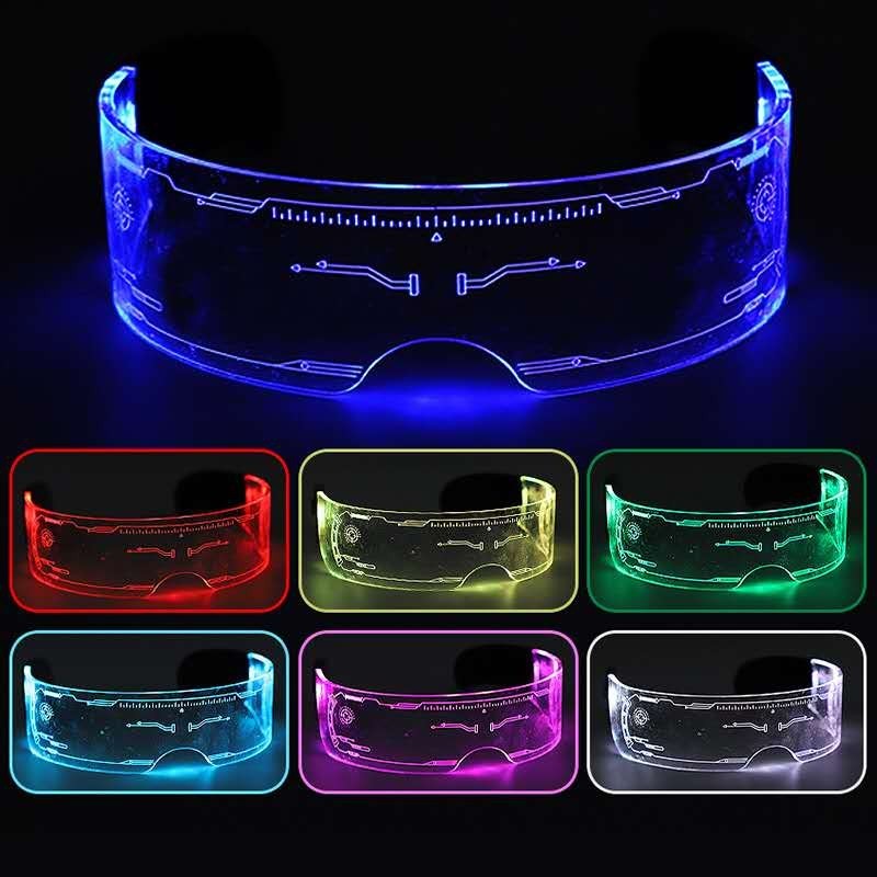 Óculos Luminoso Com Led 2 Lado Cores Diferente Opção De Escolha Da Cor Pisca Festas Baladas Shows Eventos Noite YUU em Oferta na Shopee