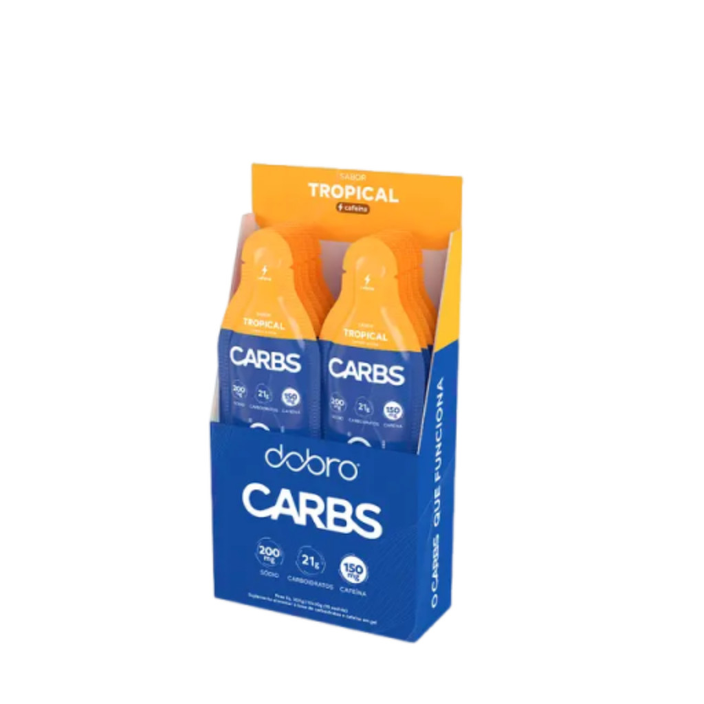 Carbs Gel De Carboidratos 30g Com Cafeína Cx 10un Dobro Sabor Tropical