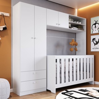 Quarto de Bebê Completo 3 em 1 Imaginação 4 Portas - Pnr Móveis em Oferta na Shopee