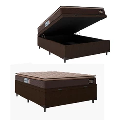 Cama Box Baú Casal Colchão Espuma D33 Pillow Millenium