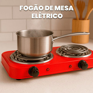 Fogão Fogareiro Elétrico Portátil 2 Bocas 2000w 110v ou 220v Potente Pratico Cozinha em Oferta na Shopee