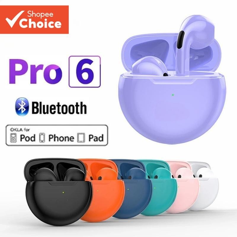 Pro 6 Fones De Ouvido TWS Som Estéreo Sem Fio Bluetooth Alta Qualidade HD Chamada Esporte À Prova Dwaterproof Água Grand