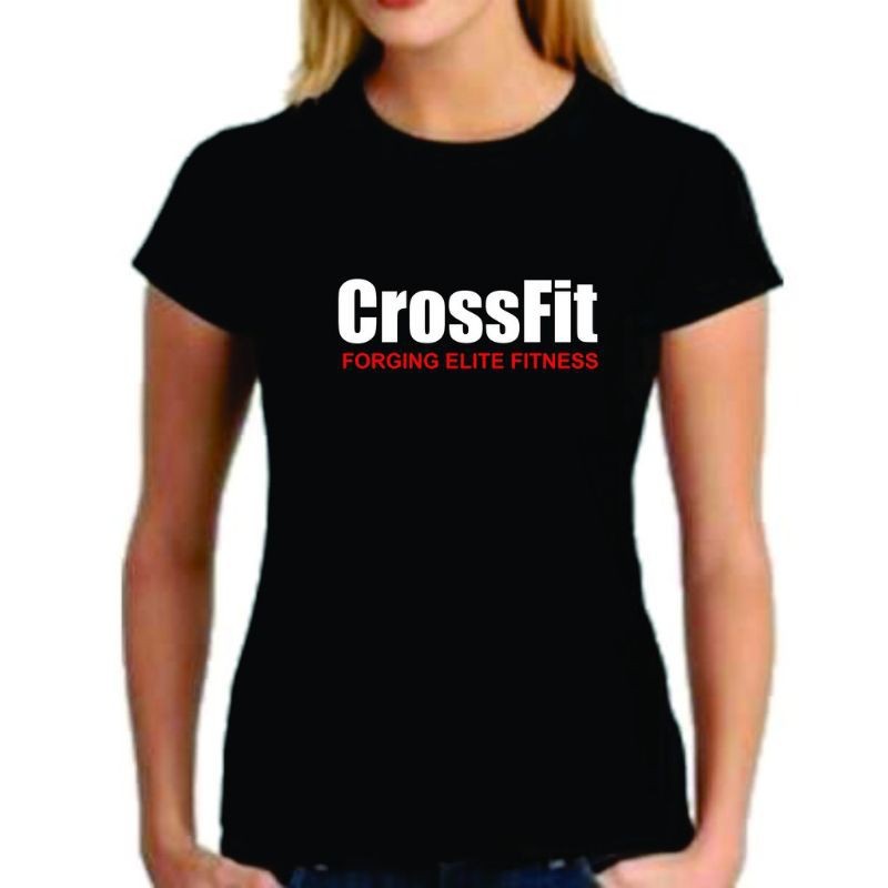Baby look CrossFit Camiseta Feminina T-shirt Tumblr algodão academia Musculação Crossfit Fitness