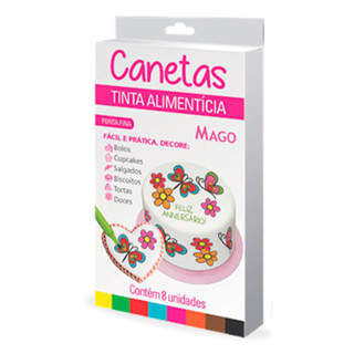 Caneta para Decorar Alimentos com 8 Cores MAGO em Oferta na Shopee
