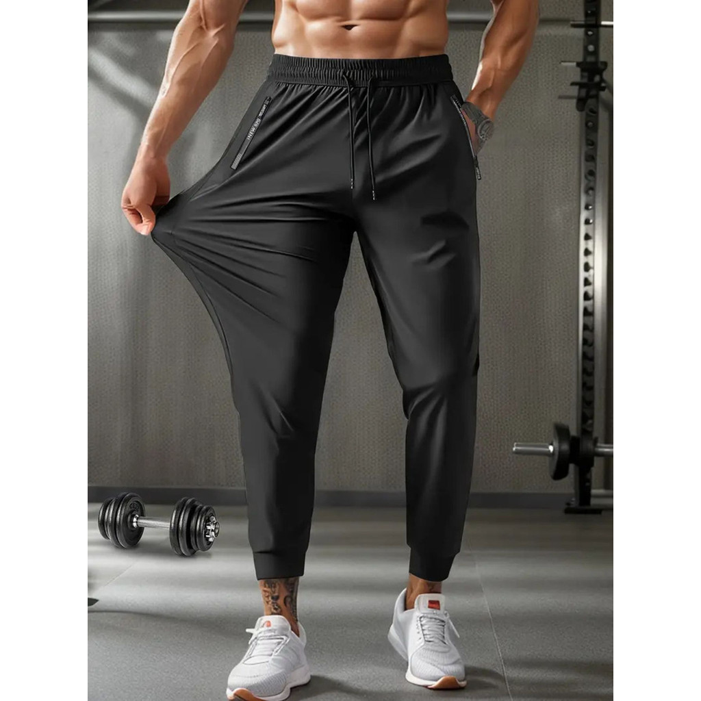 Calça Masculina Com Elastano Bolsos Para Academia Esportiva Fitness Slim Fit Jogger Dry Fit Praticar Esportes Trilha