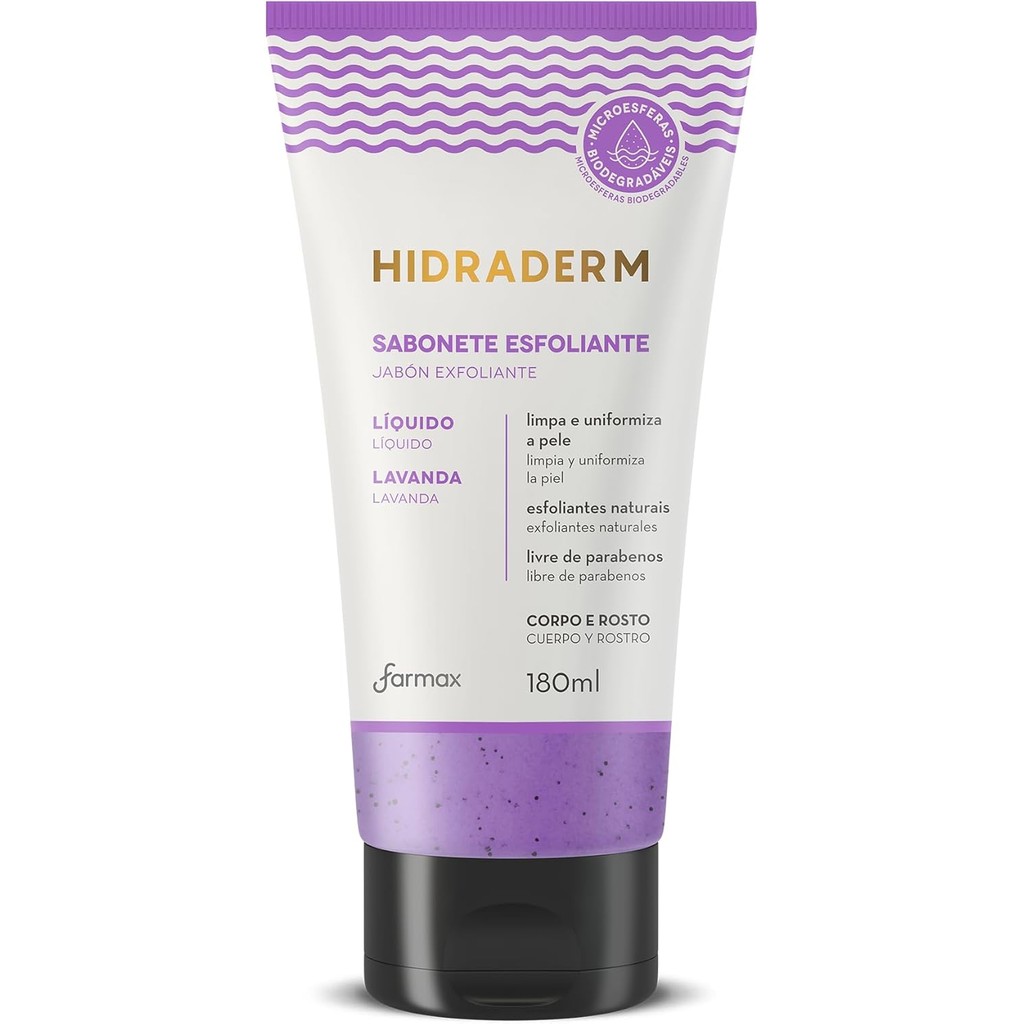 Sabonete Liquido Esfoliante Lavanda Hidraderm 180ml