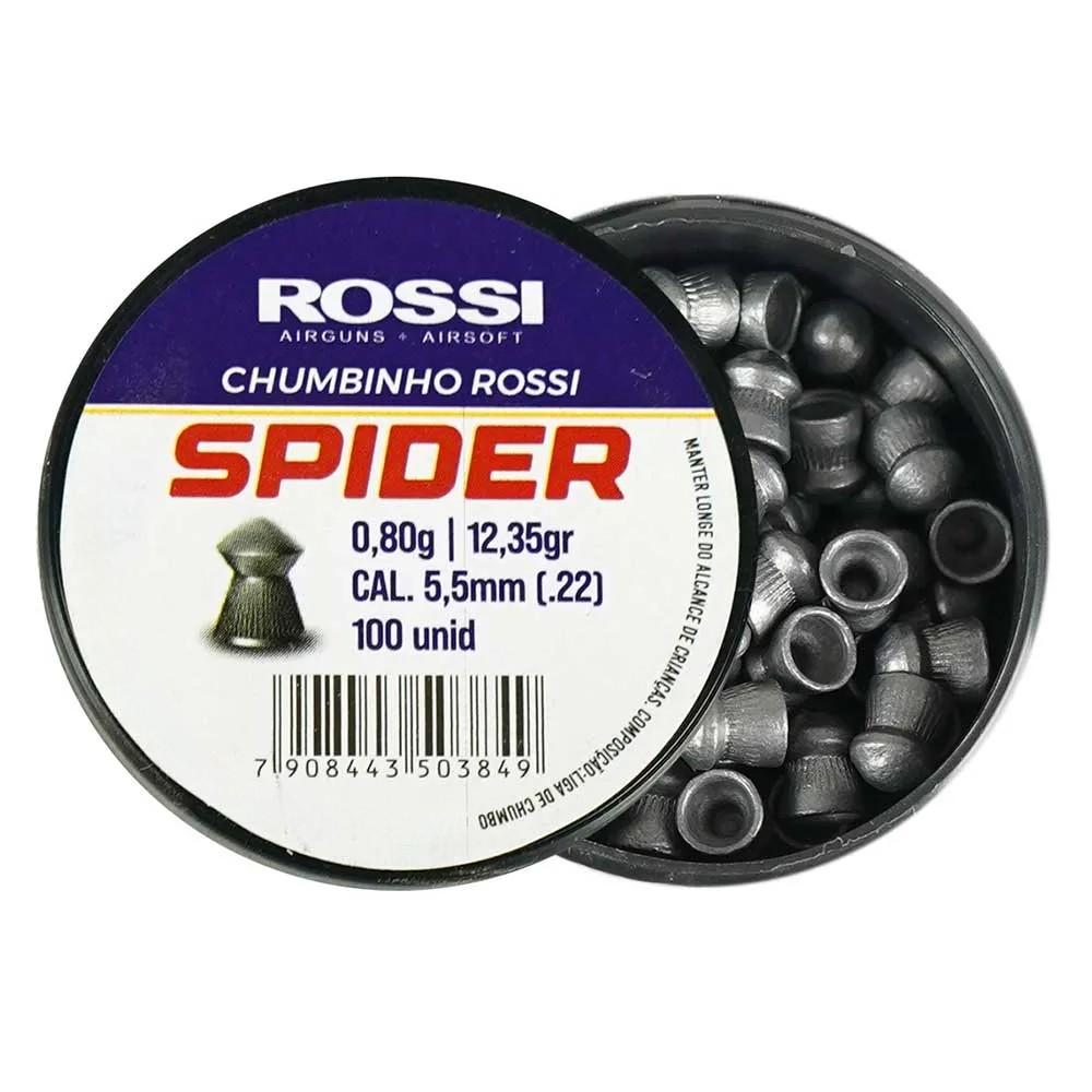 Chumbinho Spider 5.5mmm 0,80G 12,35Gr 100un - Rossi — imagem 2 de 2